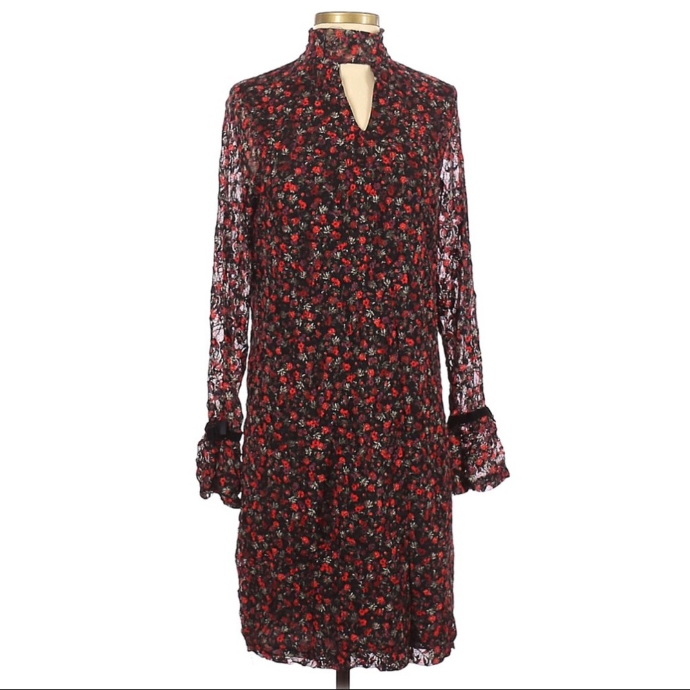 Libby Edelman mesh floral dress xl
